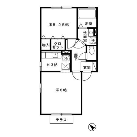 ユニ ステイ 壱番館 A(1LDK/1階)の間取り写真