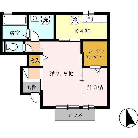 ロゼッリーナ6(1LDK/1階)の間取り写真