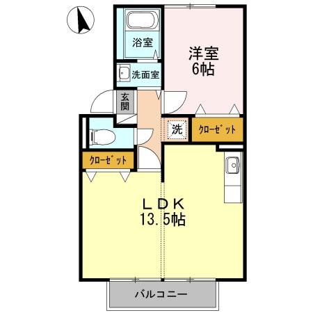 プレジールマーチA(1LDK/1階)の間取り写真
