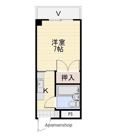 ラベイユ(ワンルーム/2階)の間取り写真