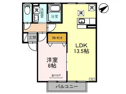 セントアイルズ(1LDK/1階)の間取り写真