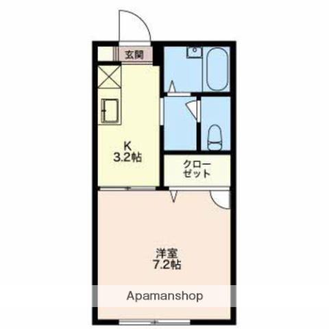 グランディールY(1K/1階)の間取り写真