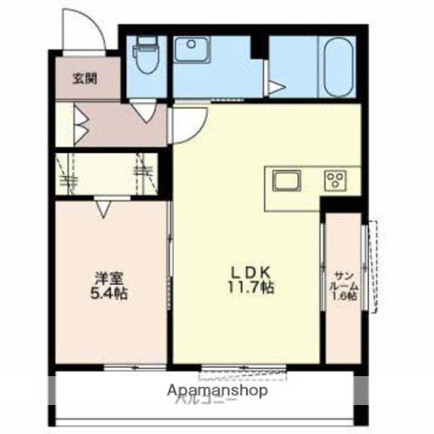 AMAPOLA(1SLDK/3階)の間取り写真