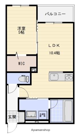 CHOCOLATERIE(1LDK/2階)の間取り写真