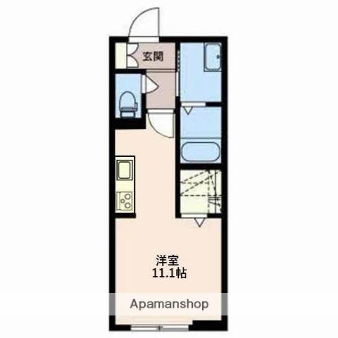 ＩＲいしかわ鉄道 金沢駅 バス乗車時間：5分 尾張町バス停で下車 徒歩2分 3階建 築6年(ワンルーム/1階)の間取り写真