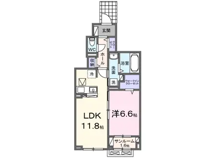 セージ2ND(1LDK/1階)の間取り写真