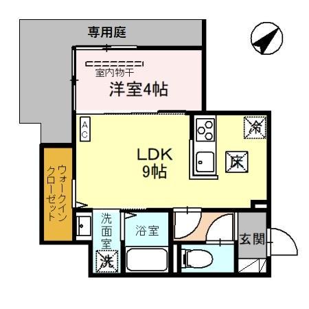 オプティモ(1LDK/1階)の間取り写真