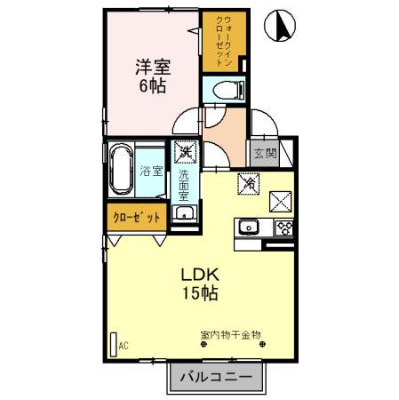 FITS A(1LDK/1階)の間取り写真