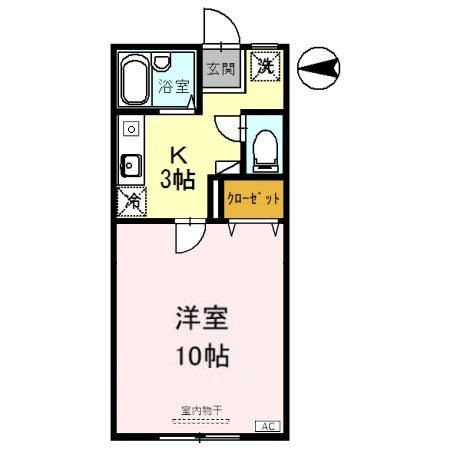 リバーサイドKM(1K/2階)の間取り写真