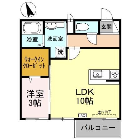 D-レジデンス玉川図書館前(1LDK/6階)の間取り写真