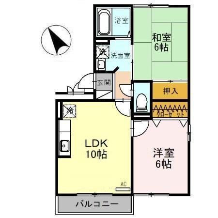 カームフィールズ(2LDK/3階)の間取り写真