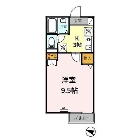 プレジール・クレスト(1K/2階)の間取り写真