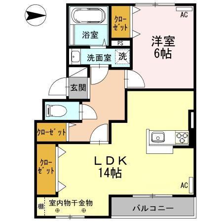 グランデリーオ(1LDK/3階)の間取り写真