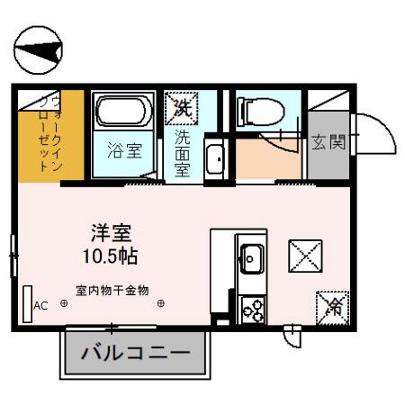 SUMIRE(ワンルーム/1階)の間取り写真