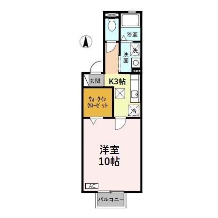 ジョリ・セジュール元菊Ⅱ(1K/1階)の間取り写真