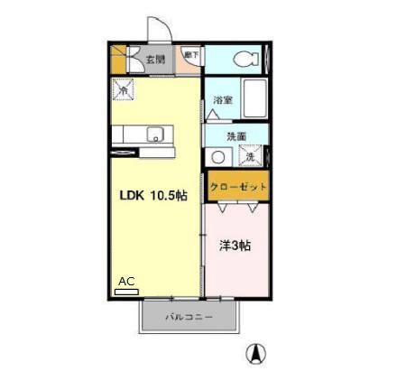 ＩＲいしかわ鉄道 森本駅 徒歩17分 2階建 築20年(1LDK/2階)の間取り写真