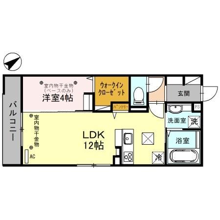 D-RESIDENCE広岡(1LDK/1階)の間取り写真