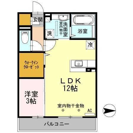 ブリジャール(1LDK/3階)の間取り写真