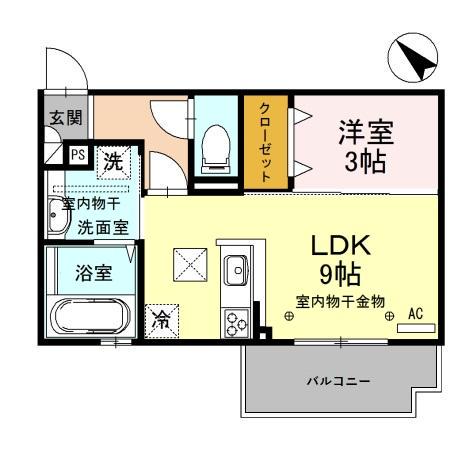 MAIRO(1LDK/1階)の間取り写真