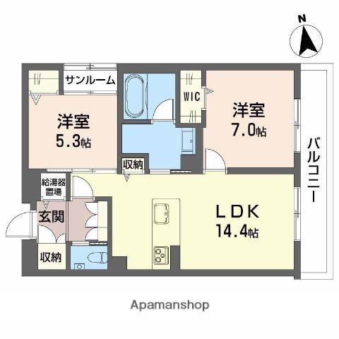 ポルターナⅡ(2LDK/1階)の間取り写真