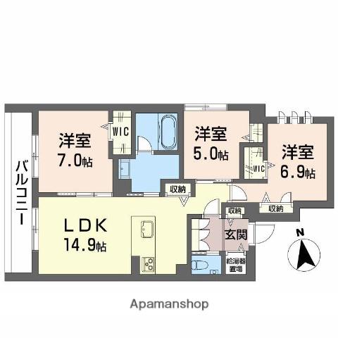 ポルターナⅡ(3LDK/2階)の間取り写真