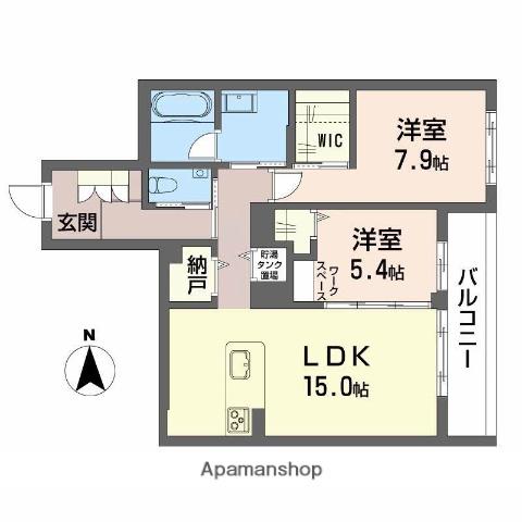 リノア泉が丘(2LDK/2階)の間取り写真