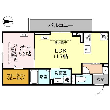 メゾン楓の木(1LDK/2階)の間取り写真