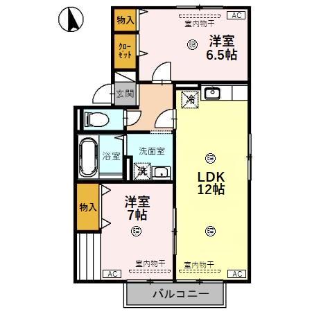 リビングタウン金沢弐番館C(2LDK/2階)の間取り写真