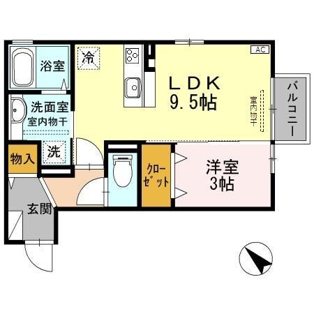 セジュール エナトス(1LDK/2階)の間取り写真