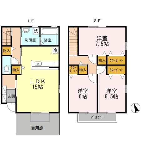 ルールフラーズ(3LDK/1階)の間取り写真