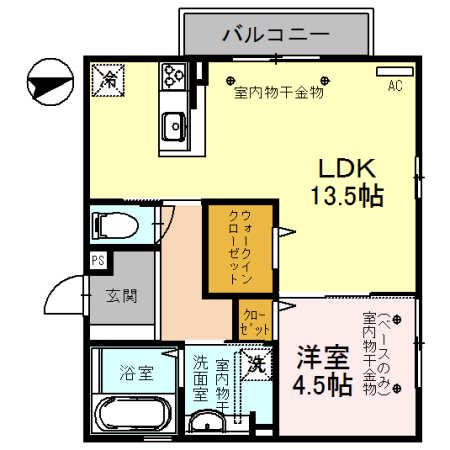 セレンディピティ(1LDK/2階)の間取り写真