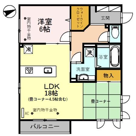 LA・FRAISE(1LDK/2階)の間取り写真