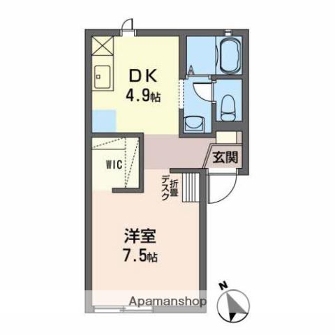コータコート C(1DK/1階)の間取り写真
