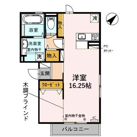 マリーナ(ワンルーム/3階)の間取り写真