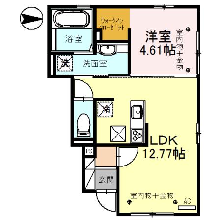 YONSA A(1LDK/1階)の間取り写真