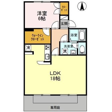 セジュールチェリーハイツ(1LDK/1階)の間取り写真