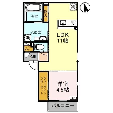 エピック(1LDK/1階)の間取り写真