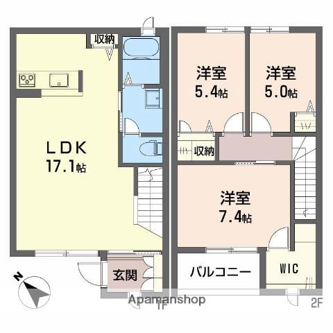 パルモSSTYLE B(3LDK/1階)の間取り写真