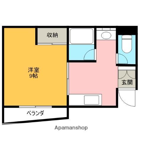 ハイムM2(1K/3階)の間取り写真