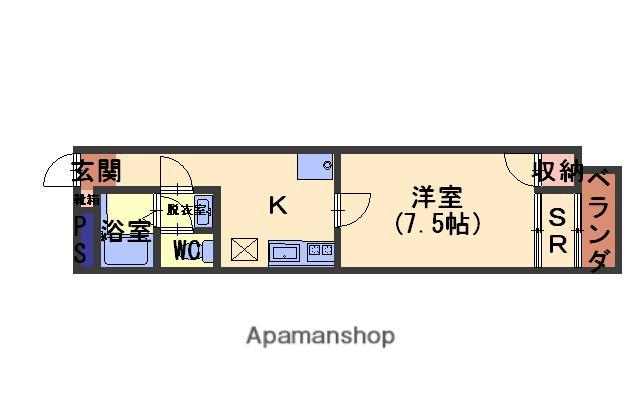 ベルチナ(1K/2階)の間取り写真