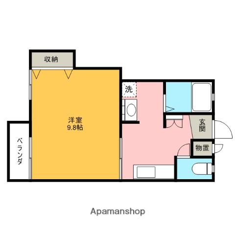 パーシモン11(1K/2階)の間取り写真