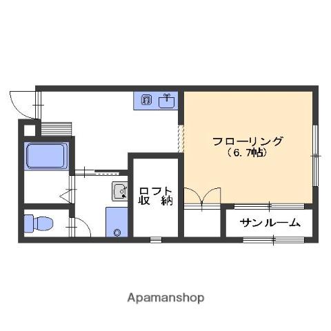 マリブクィーン(1K/1階)の間取り写真