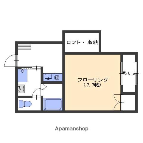 マリブクィーン(1K/2階)の間取り写真