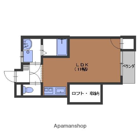 イグドラシル(ワンルーム/1階)の間取り写真