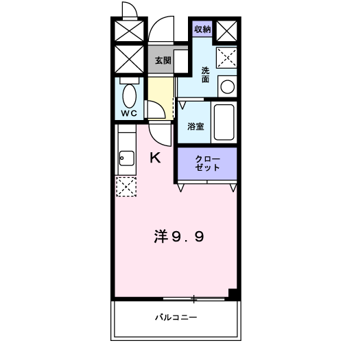 コンフォルターブルⅡ(1K/3階)の間取り写真