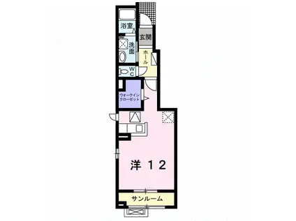 ルコラン イースト Ⅱ(ワンルーム/1階)の間取り写真