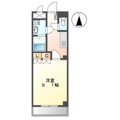 ハウスセルヴィール(1K/2階)の間取り写真