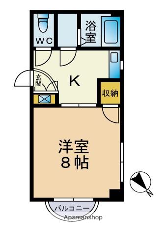 プリメール笠舞(1K/2階)の間取り写真