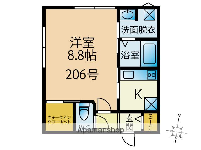 エトス金沢(1K/2階)の間取り写真