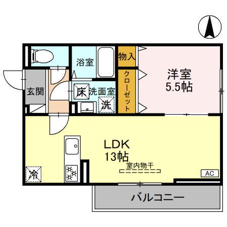 イル デ ペティ(1LDK/1階)の間取り写真